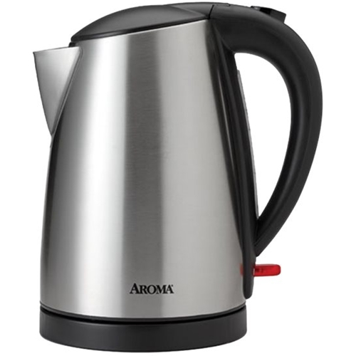 AROMA - 7- Cup 1.7L Electric Kettle - Black/Silver
