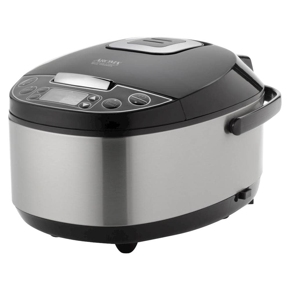Front. AROMA - Professional 12-Cup Rice Cooker - Stainless steel.