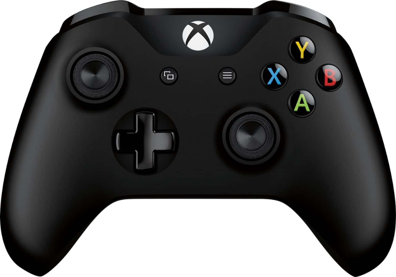 Front. Microsoft - Gaming Controller with Cable for Windows/PC, Xbox One, Xbox Series X, and Xbox Series S - Black.