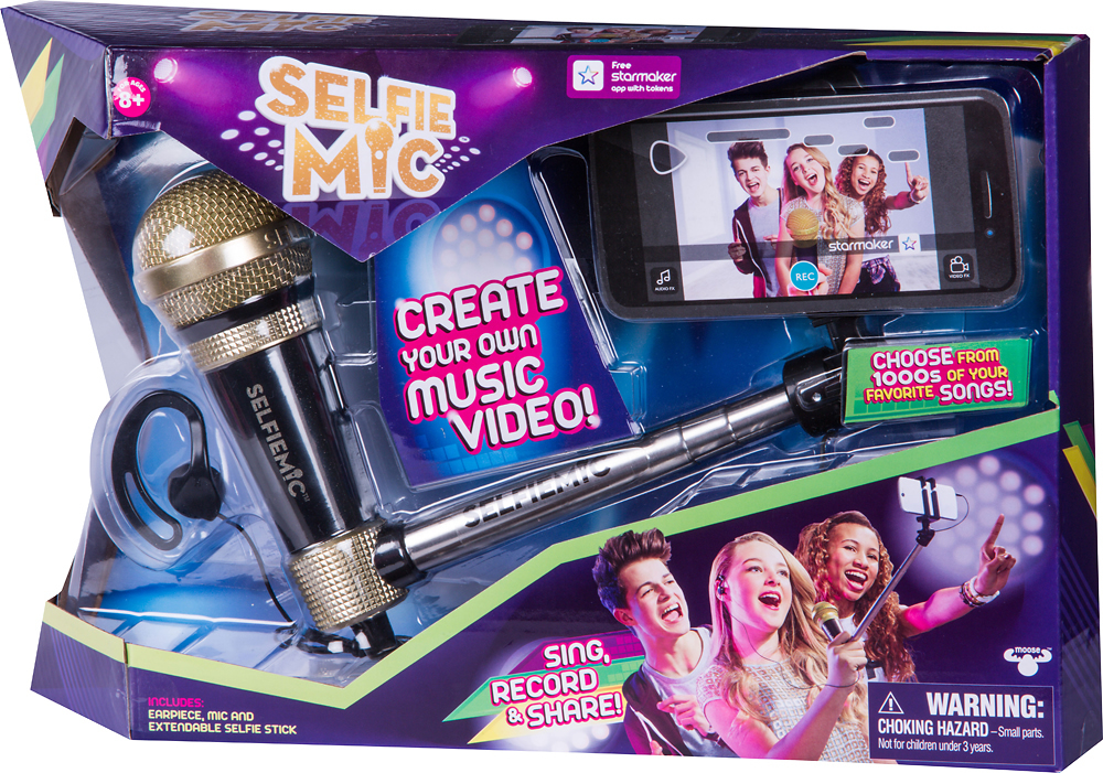 hamburger æggelederne Syd SelfieMic Selfie Stick with microphone Black SELFIEMIC - BLACK - Best Buy