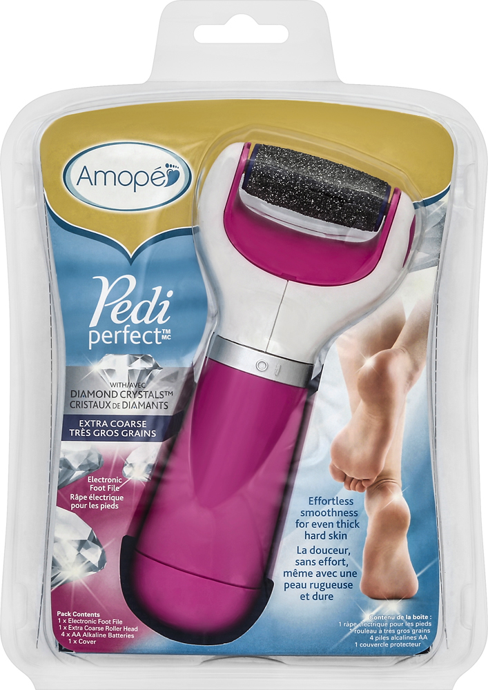 Amope Pedi Perfect ELECTRONIC FOOT FILE with EXTRA COARSE ROLLER HEAD  Battery