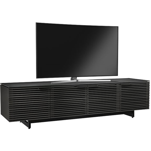 BDI - Corridor TV Cabinet for Most Flat-Panel TVs Up to 85" - Black/Micro-etched black/Charcoal stained ash