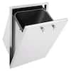 Angle. Sedona By Lynx - Built-In 18" Outdoor Trash Center - Silver.