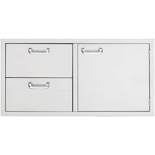 Sedona By Lynx - 42" Storage Door & Double Drawer Combo for Outdoor Kitchen - Silver - Angle_Zoom
