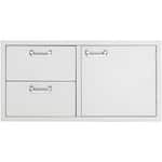 Sedona By Lynx - 42" Storage Door & Double Drawer Combo for Outdoor Kitchen - Silver