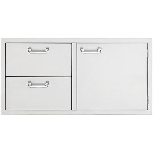 Sedona By Lynx - 42" Storage Door & Double Drawer Combo for Outdoor Kitchen - Silver