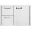 Angle. Sedona By Lynx - 30" Double Drawer and Access Door Combo for Outdoor Kitchen - Silver.