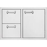 Sedona By Lynx - 30" Double Drawer and Access Door Combo for Outdoor Kitchen - Stainless steel - Front_Zoom