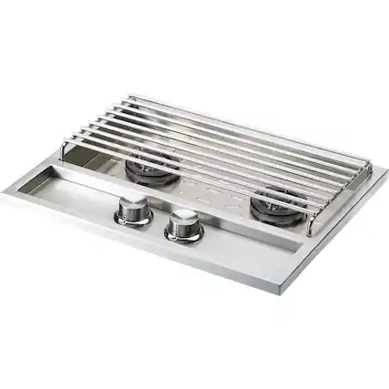 Angle. Sedona By Lynx - 22" Gas Cooktop - Silver.