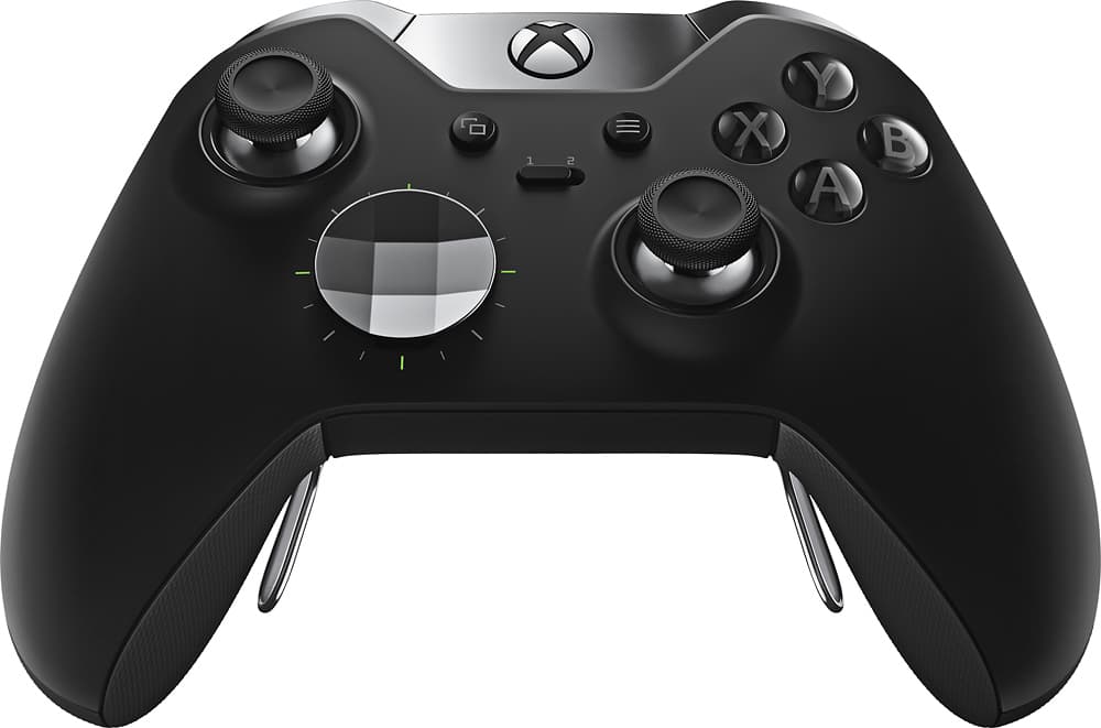 Front. Microsoft - Geek Squad Certified Refurbished Xbox Elite Wireless Controller for Xbox One - Black.