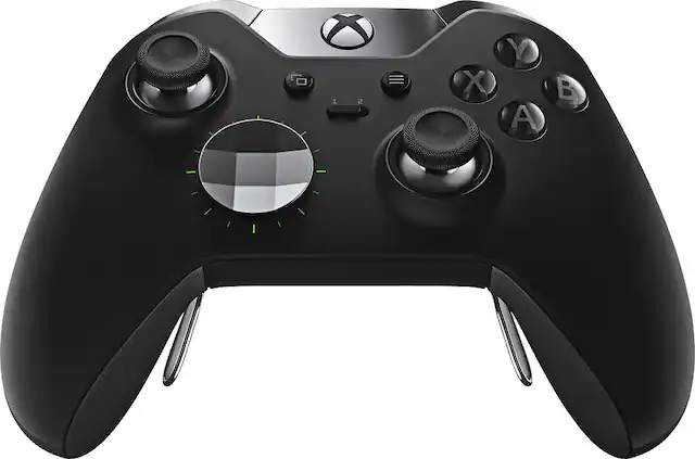 Front. Microsoft - Geek Squad Certified Refurbished Xbox Elite Wireless Controller for Xbox One - Black.
