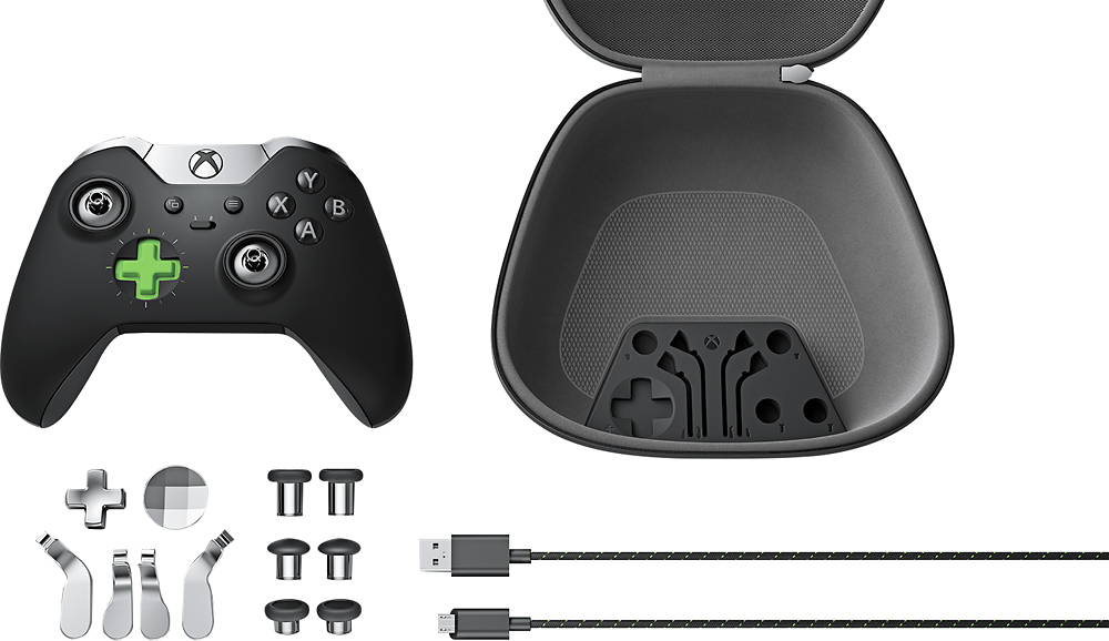 Microsoft - Geek Squad Certified Refurbished Xbox Elite Wireless Controller for Xbox One - Black