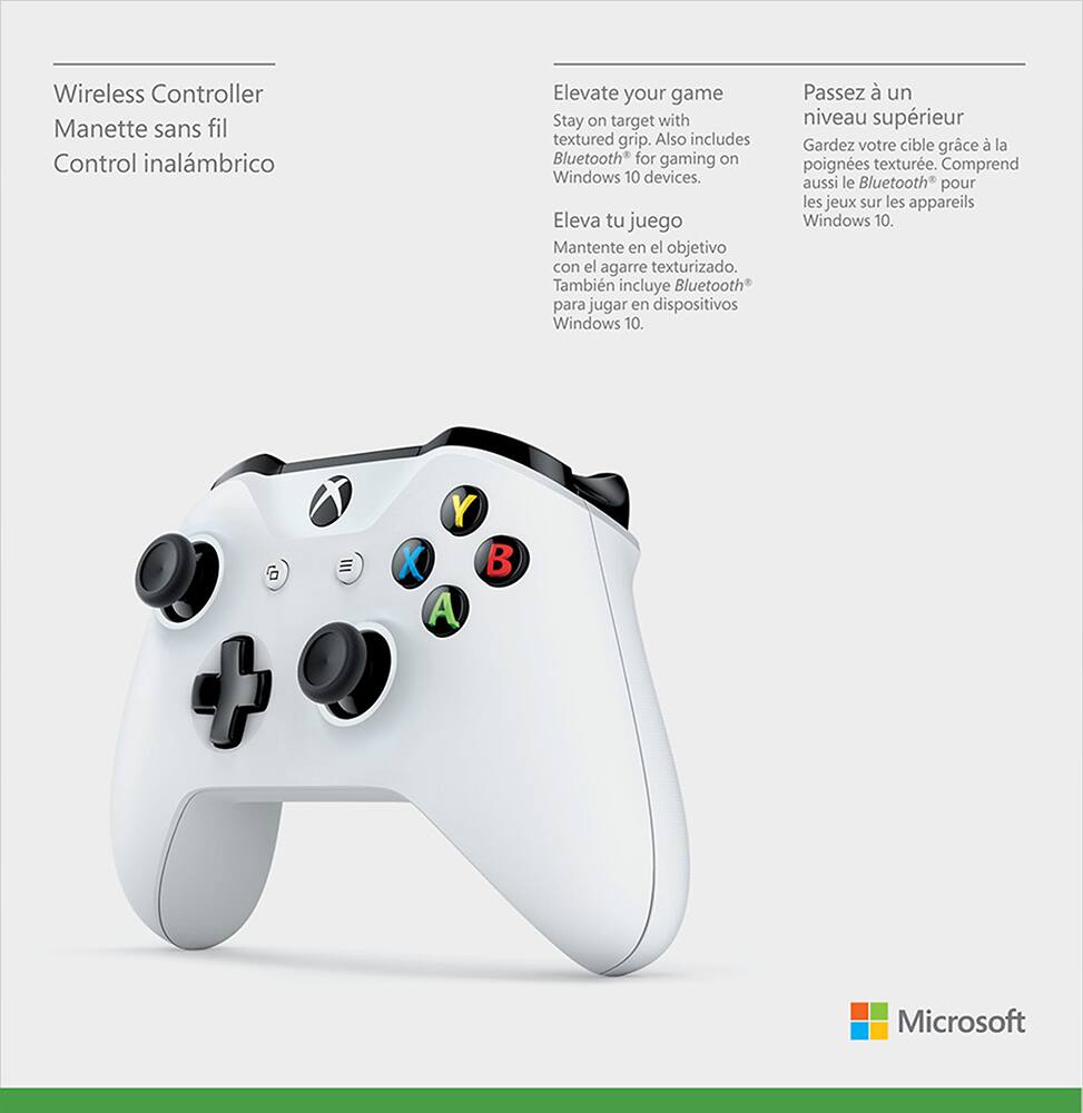 Alt View 13. Microsoft - Geek Squad Certified Refurbished Wireless Controller for Xbox One and Windows 10 - White.