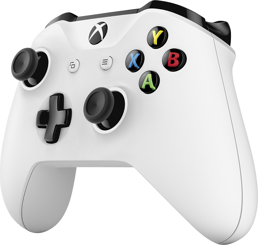 Left View: Microsoft - Geek Squad Certified Refurbished Wireless Controller for Xbox One and Windows 10 - White