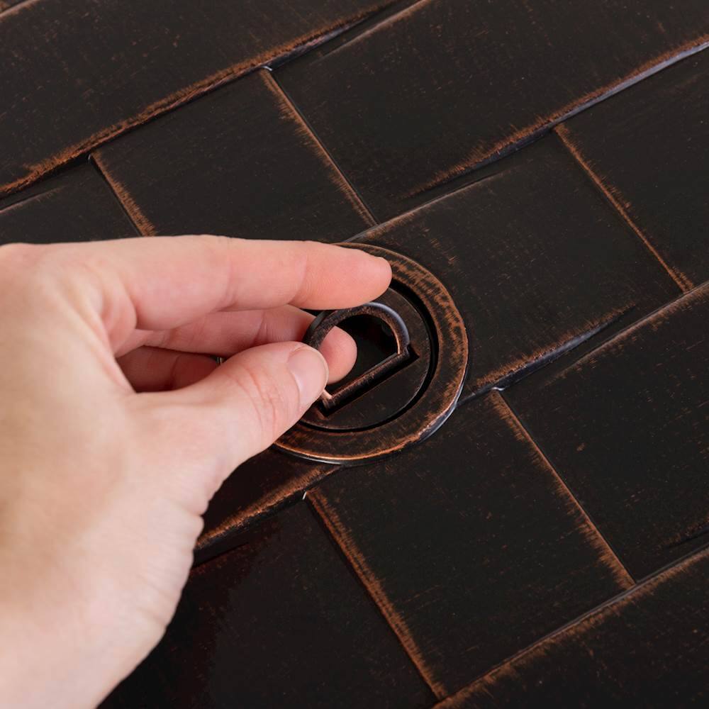 Alt View 13. Fire Sense - Perissa Woven Round Cast Aluminum LPG Fire Pit - Antique Bronze.