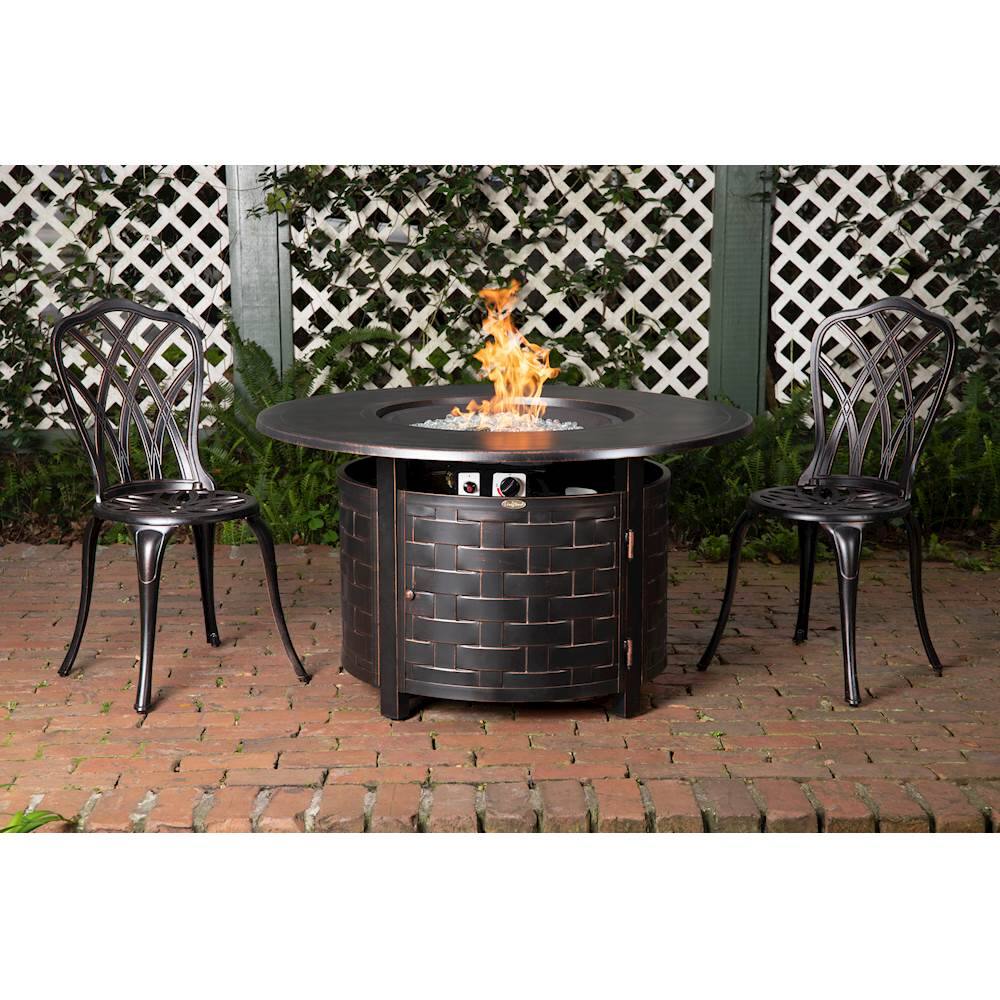 Alt View 16. Fire Sense - Perissa Woven Round Cast Aluminum LPG Fire Pit - Antique Bronze.