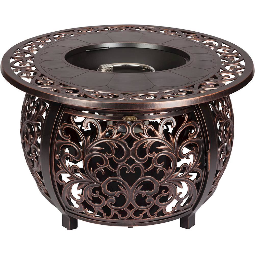 Alt View 11. Fire Sense - Toulon Oval Cast Aluminum LPG Fire Pit - Antique Bronze.