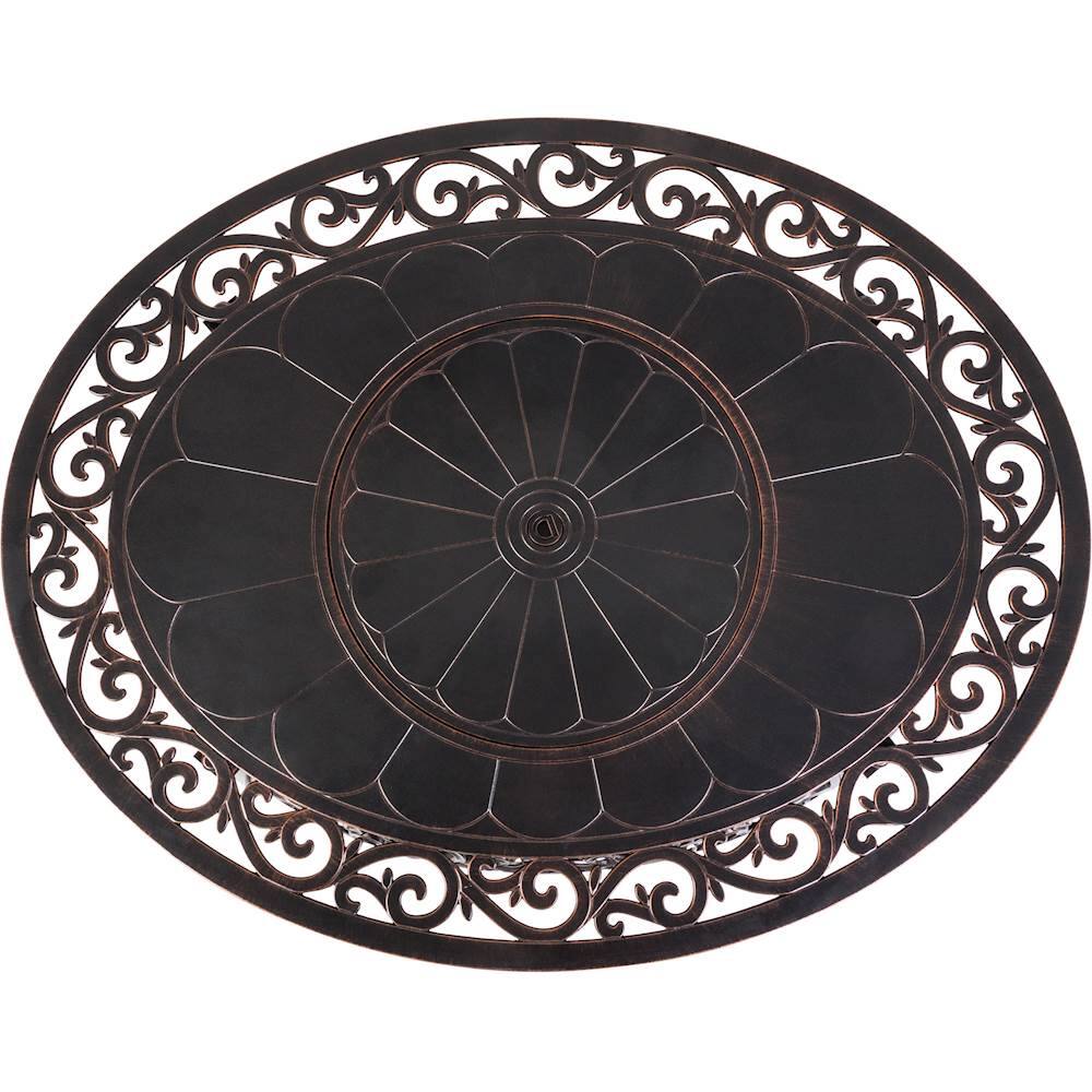Alt View 12. Fire Sense - Toulon Oval Cast Aluminum LPG Fire Pit - Antique Bronze.