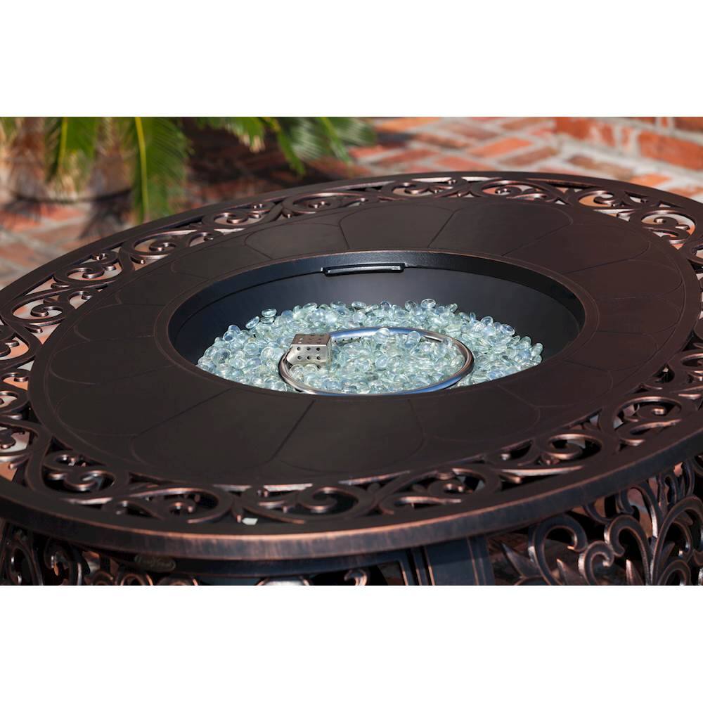 Alt View 13. Fire Sense - Toulon Oval Cast Aluminum LPG Fire Pit - Antique Bronze.