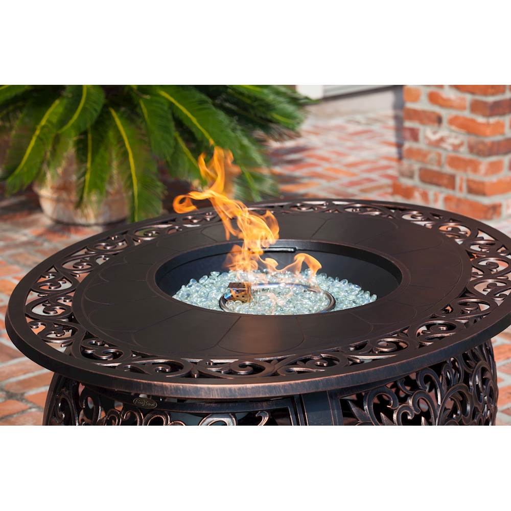 Best Buy Fire Sense Toulon Oval Cast Aluminum Lpg Fire Pit Antique Bronze 62198