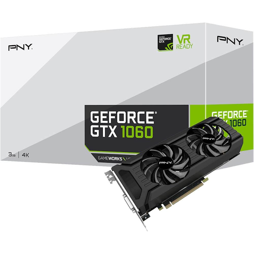 PNY NVIDIA GeForce GTX 1060 3GB GDDR5 PCI Express 3.0 Graphics Card Black  VCGGTX10603PB - Best Buy