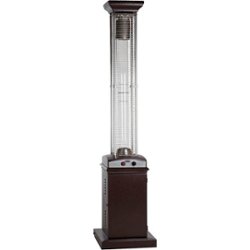 Fire Sense - Square Flame Gas Patio Heater - Hammered Bronze - Front_Zoom