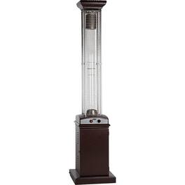 Fire Sense - Square Flame Patio Heater 46000 BTU Outdoor Propane Heater with Wheels For Residential Finish - Hammered Bronze