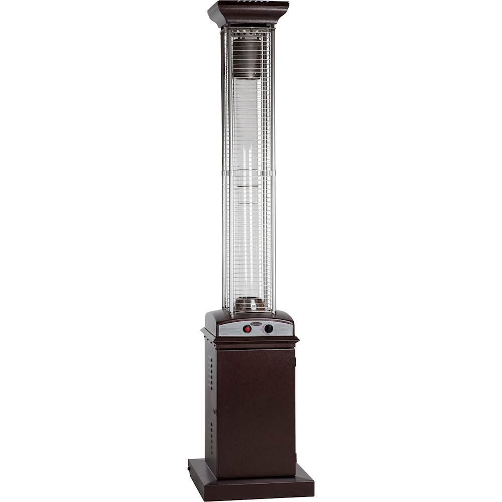 Front. Fire Sense - Square Flame Gas Patio Heater - Hammered Bronze.