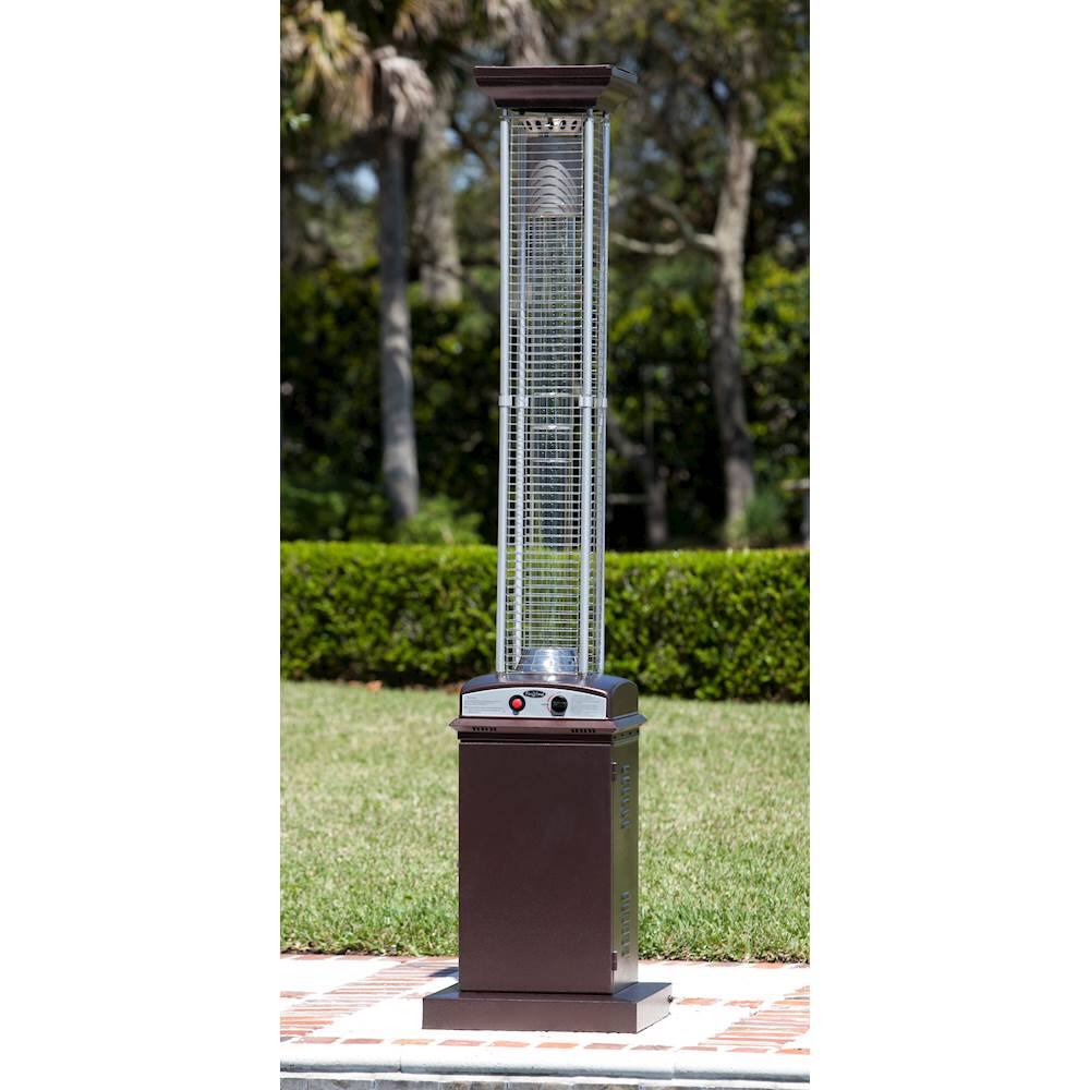 Alt View 11. Fire Sense - Square Flame Gas Patio Heater - Hammered Bronze.