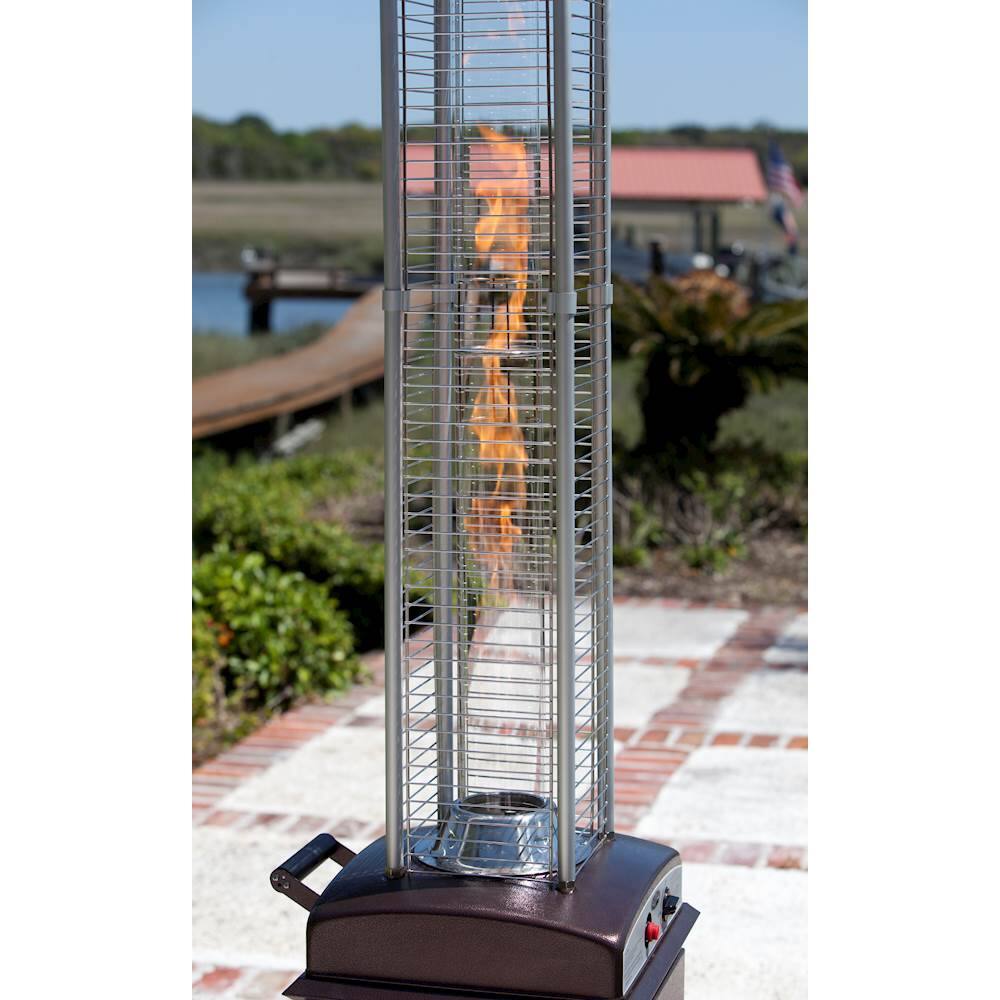 Alt View 12. Fire Sense - Square Flame Gas Patio Heater - Hammered Bronze.