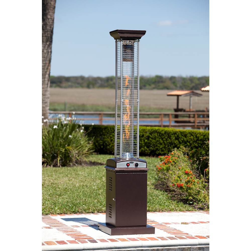 Fire Sense Square Flame Gas Patio Heater Hammered Bronze 62224