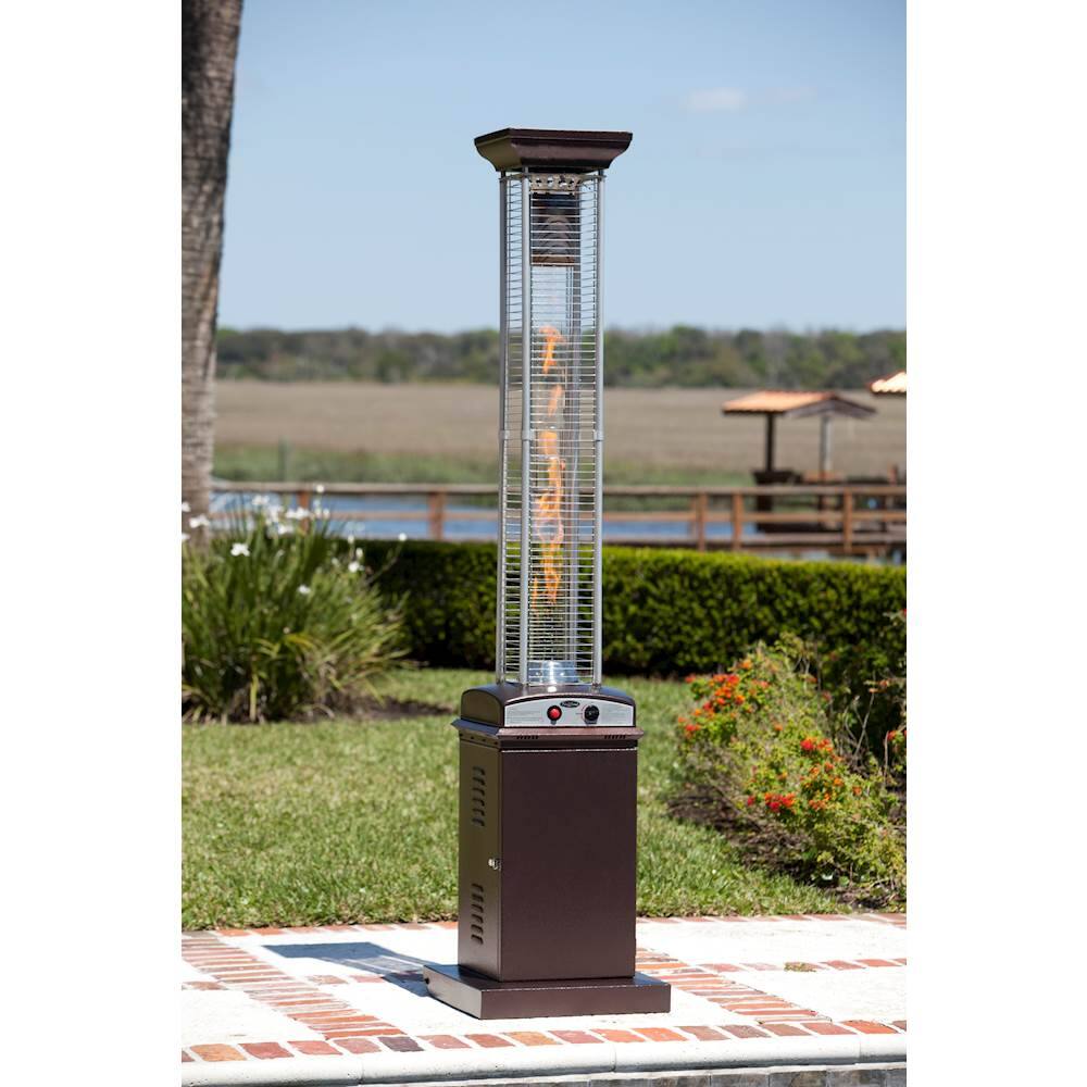 Alt View 13. Fire Sense - Square Flame Gas Patio Heater - Hammered Bronze.