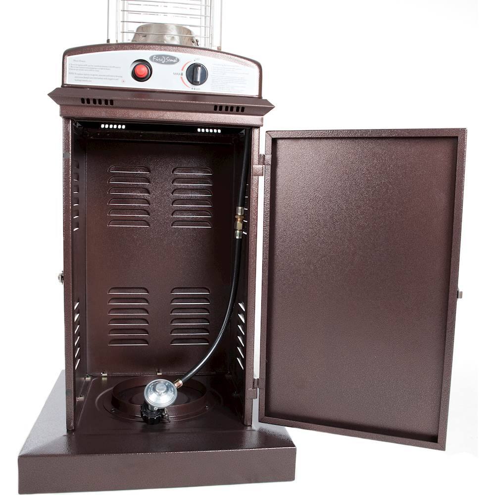 Alt View 17. Fire Sense - Square Flame Gas Patio Heater - Hammered Bronze.