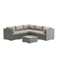 Patio Sense - Sino Wicker 6-Piece Sofa Set - Gray - Front_Zoom