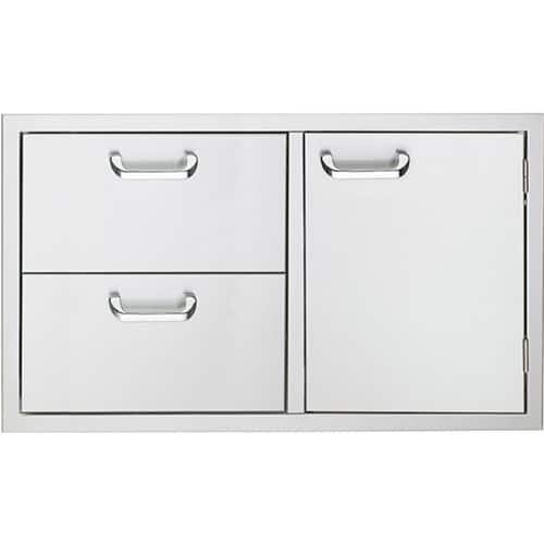 Sedona By Lynx - 36" Double Drawer and Access Door Combo for Outdoor Kitchen - Silver - Angle_Zoom