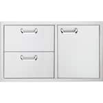 Sedona By Lynx - 36" Double Drawer and Access Door Combo for Outdoor Kitchen - Silver