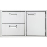 Sedona By Lynx - 36" Double Drawer and Access Door Combo for Outdoor Kitchen - Silver - Angle_Standard