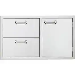 Sedona By Lynx - 36" Double Drawer and Access Door Combo for Outdoor Kitchen - Silver