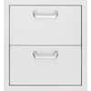 Angle. Sedona By Lynx - 19" Double Drawers - Silver.