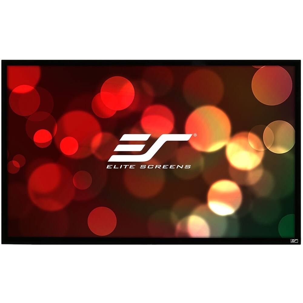 Front. Elite Screens - ezFrame Series 100" Projector Screen - Black.
