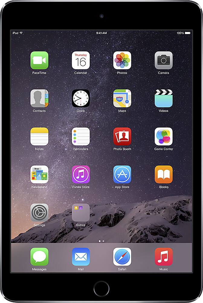 Front. Apple - Pre-Owned iPad mini 3 - 128GB - Space gray.