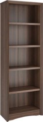 CorLiving - Quadra 4-Shelf Floor-Standing Bookcase - Walnut - Angle_Zoom