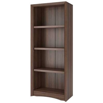 CorLiving - Quadra 3-Shelf Bookcase - Walnut