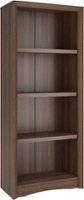 CorLiving - Quadra Collection 4 Shelf Floor-Standing Bookcase - Walnut - Angle_Zoom