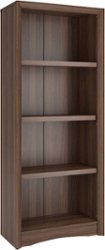 CorLiving - Quadra 3-Shelf Bookcase - Walnut - Angle_Zoom