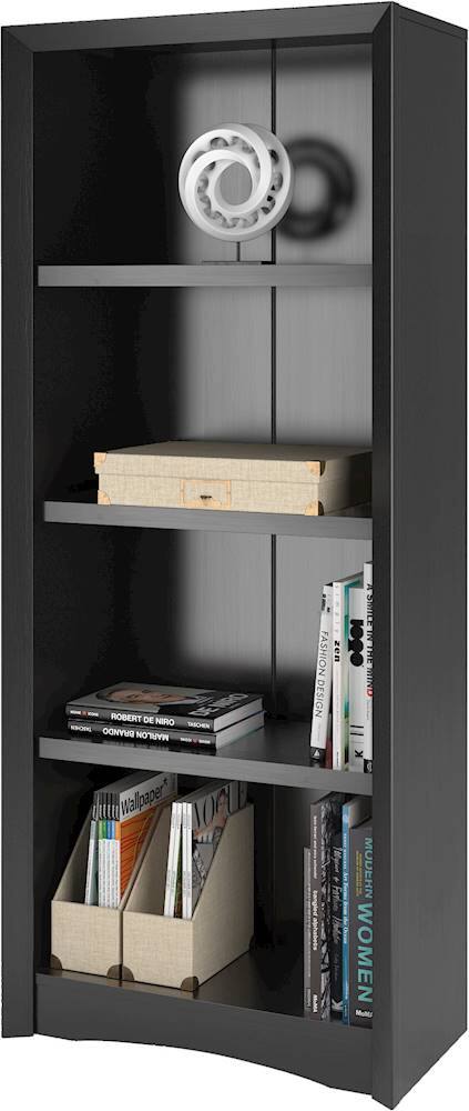 Alt View 11. CorLiving - Quadra Collection 4 Shelf Floor-Standing Bookcase - Black.