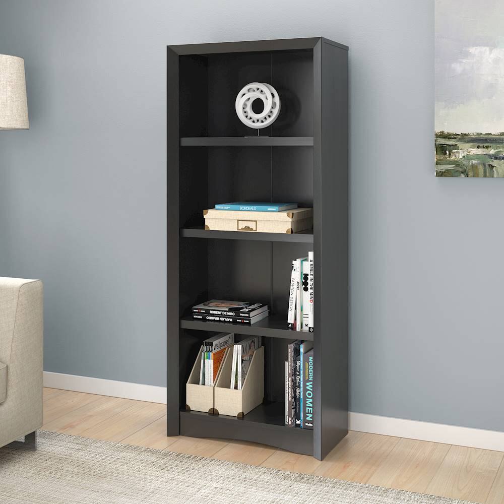 Alt View 12. CorLiving - Quadra Collection 4 Shelf Floor-Standing Bookcase - Black.