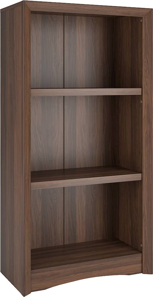 Angle View: CorLiving - Quadra 2-Shelf Bookcase - Walnut