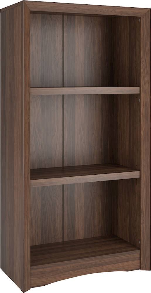 CorLiving - Quadra Collection 3 Shelf Floor-Standing Bookcase - Walnut