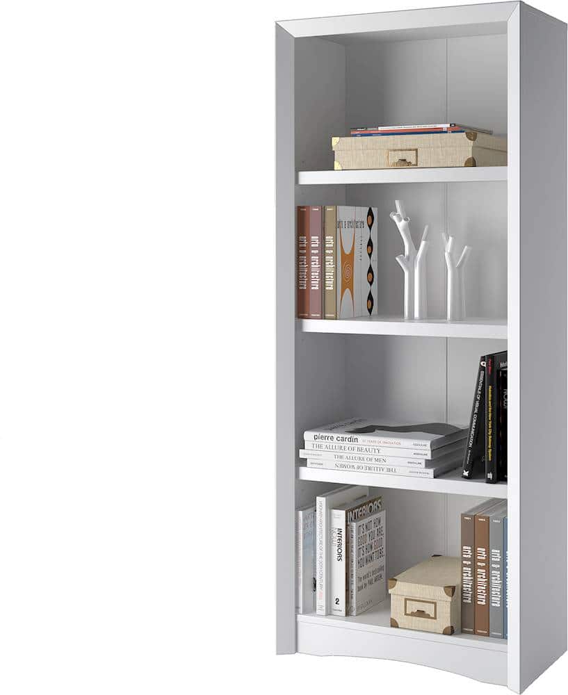 Alt View 11. CorLiving - Quadra Collection 4 Shelf Floor-Standing Bookcase - White.